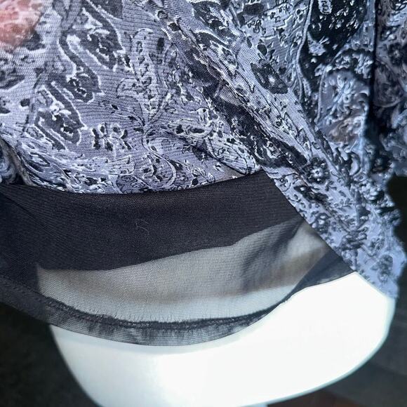 Coldwater Creek Shirt W goth core 3/4 Sleeve Sheer Lined Blouse - Picture 2 of 4